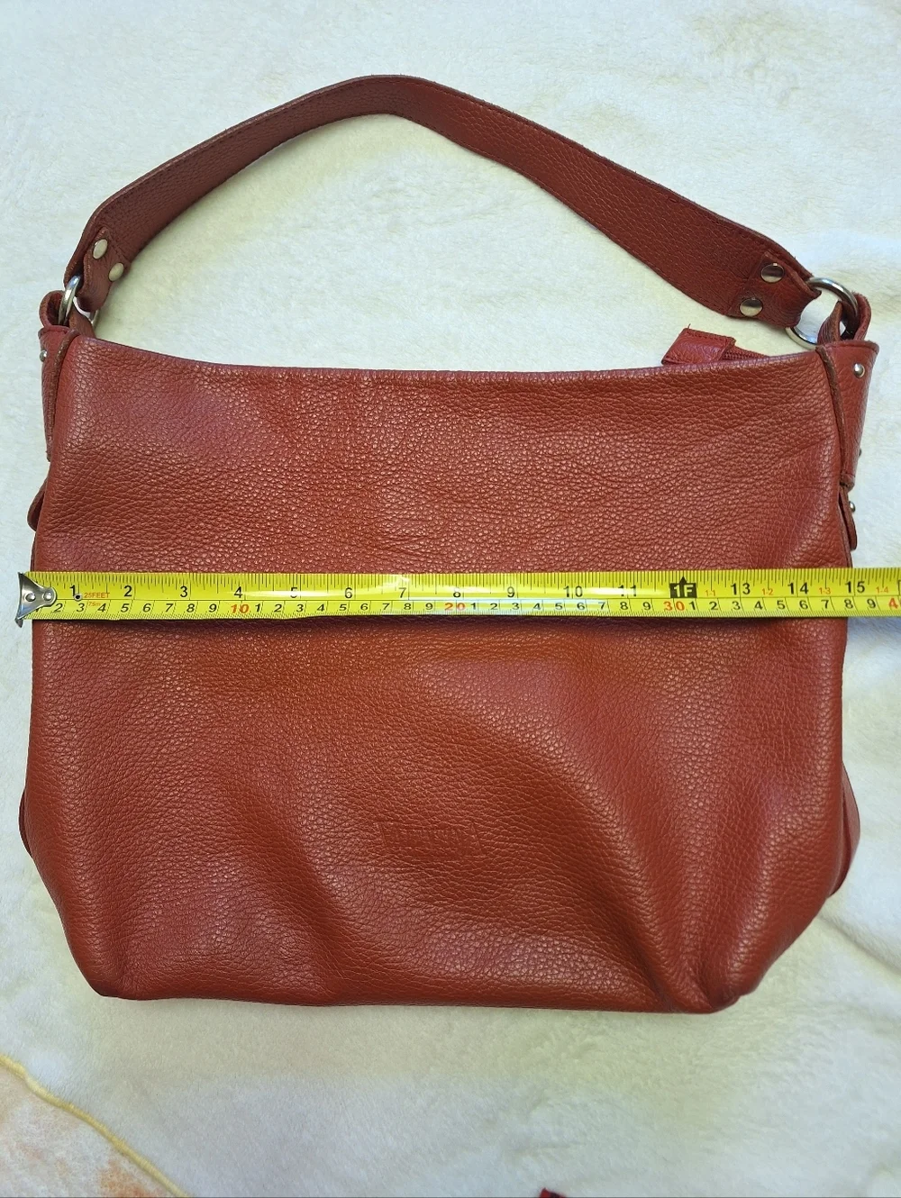 Valentina Italy Pebbled Leather Hobo Shoulder Bag 🇮🇹 Brick Red | Made in Italy